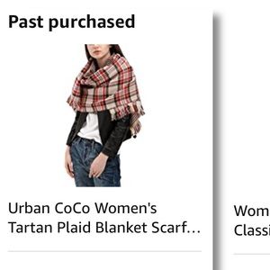 Urban Coco women’s tartan plaid scarf